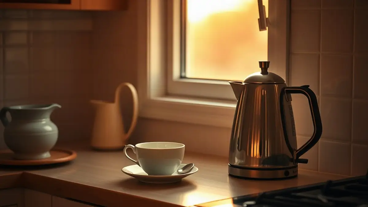 warm kitchen corner at golden hour — illustration for Self-Parenting
